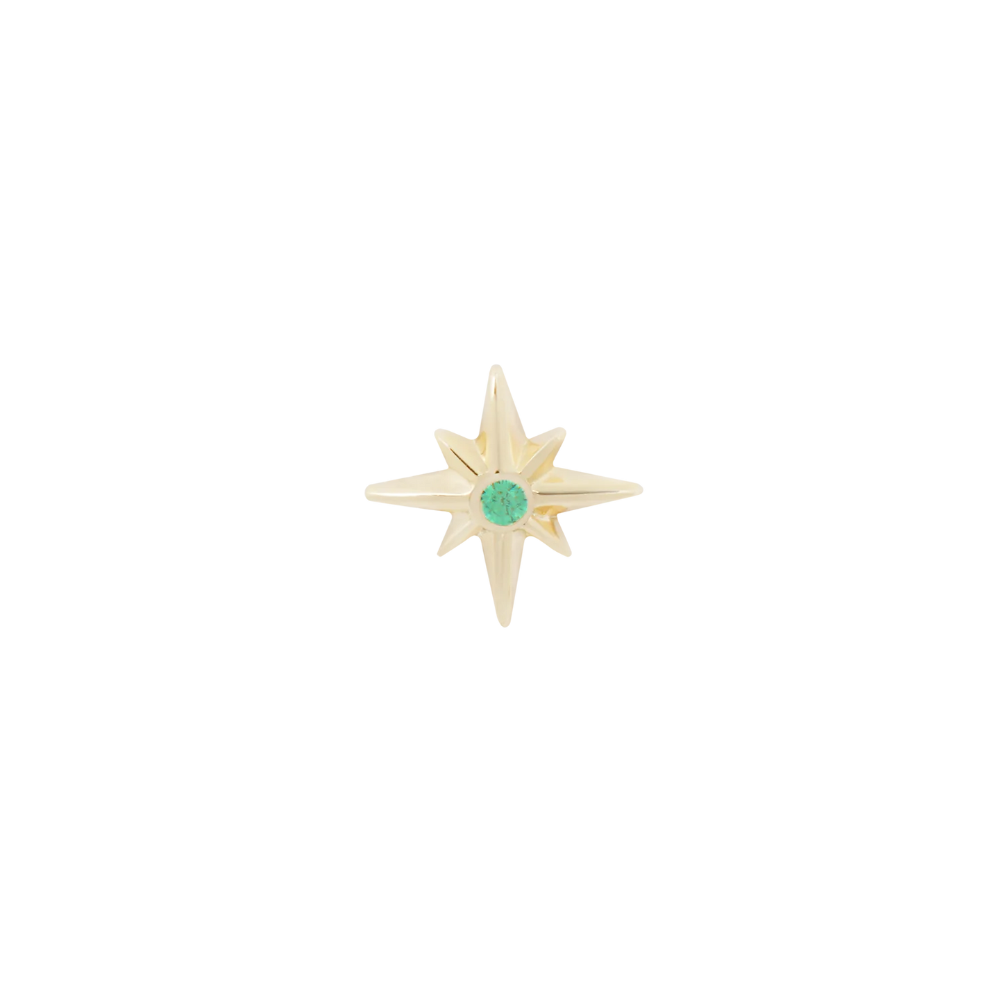 MAYA JEWELRY - SPARKLIER MOTION - EMERALD - 14KT SOLID GOLD - THREADLESS
