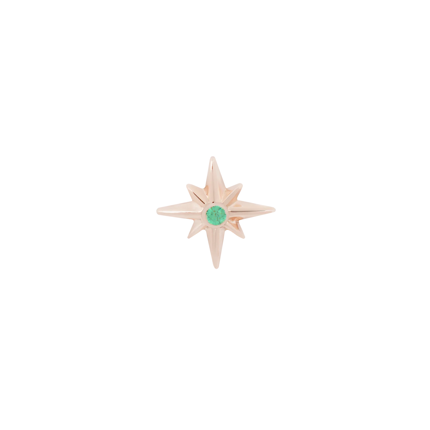 MAYA JEWELRY - SPARKLIER MOTION - EMERALD - 14KT SOLID GOLD - THREADLESS