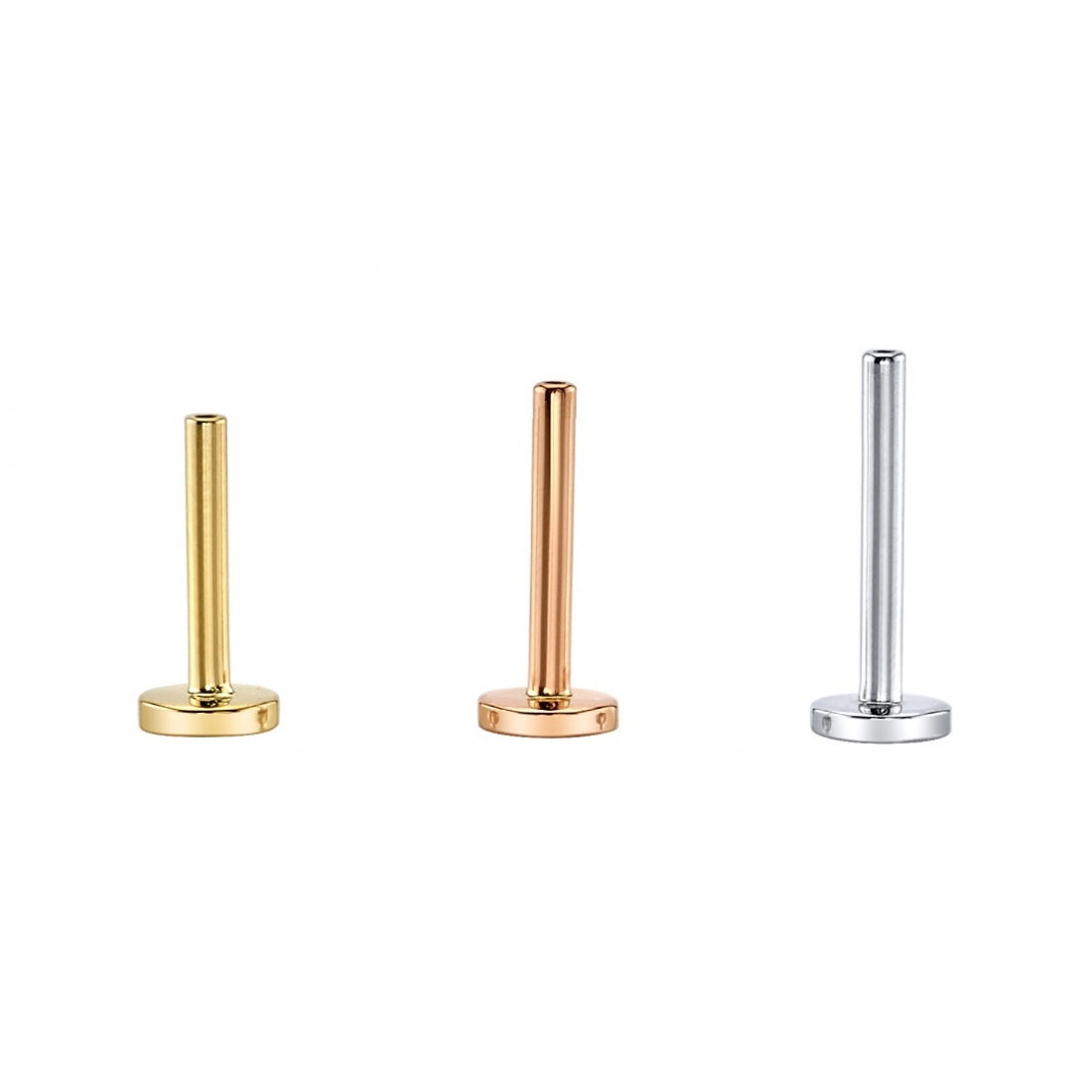 BVLA - THREADED LABRET POST (16G) - 14KT SOLID GOLD - THREADED POST