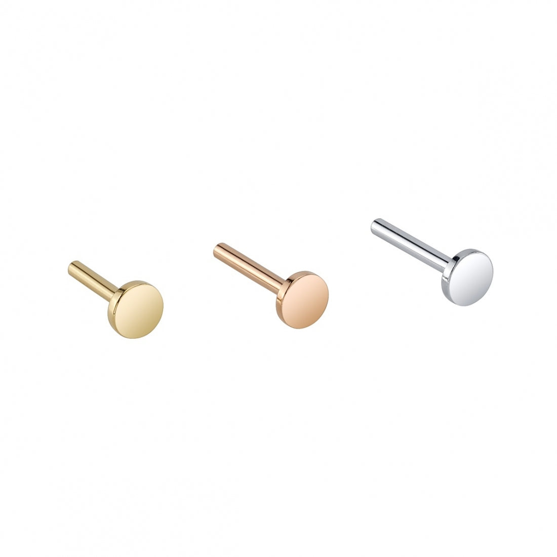 BVLA - THREADED LABRET POST (16G) - 14KT SOLID GOLD - THREADED POST