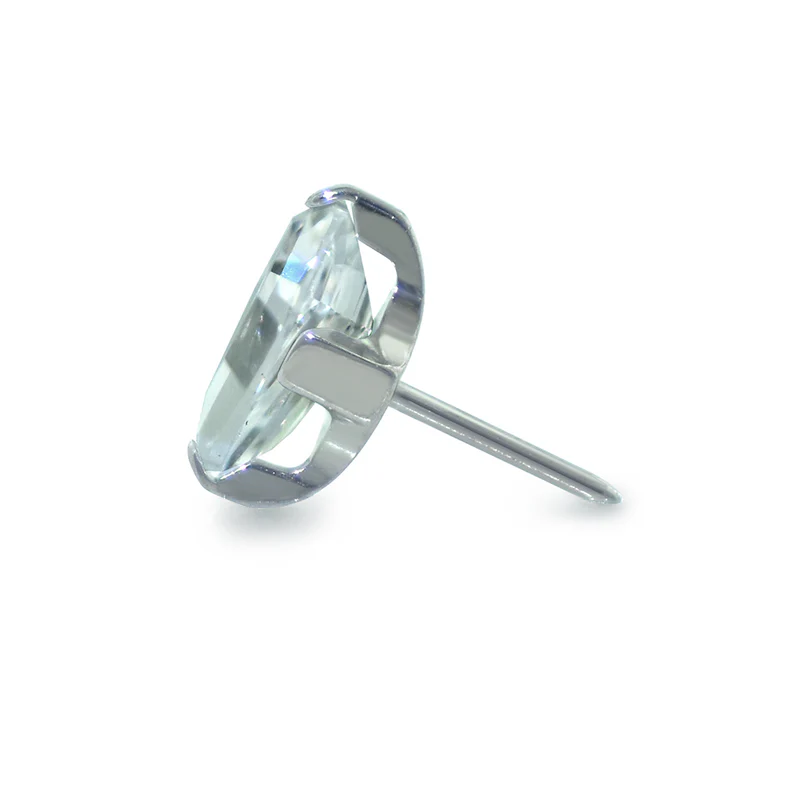 NEOMETAL - COFFIN CUT PRONG SET GEM - TITANIUM - THREADLESS END