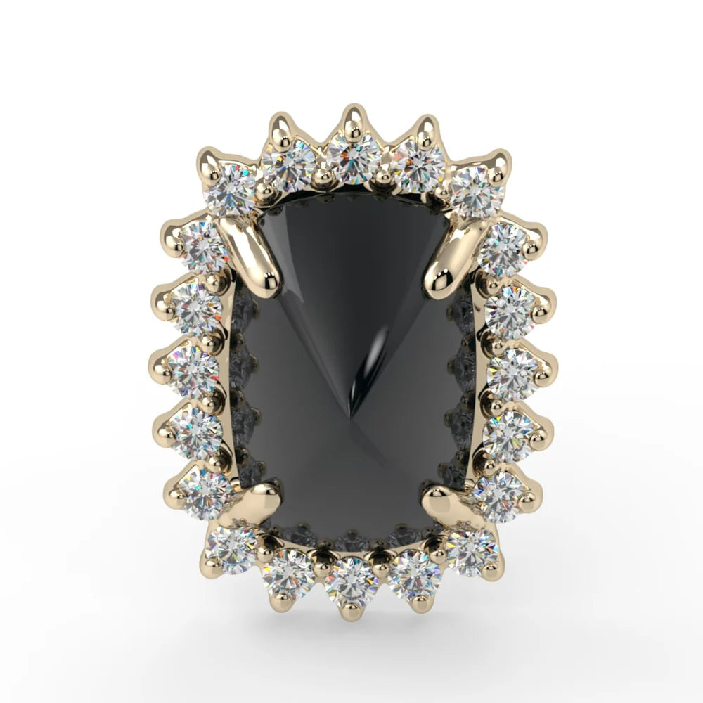 KIWI DIAMOND - CUSHION CUT SANA - 14KT SOLID GOLD - THREADED END