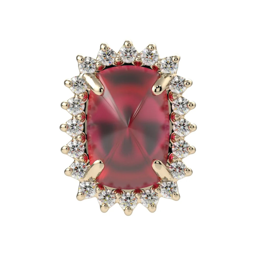 KIWI DIAMOND - CUSHION CUT SANA - 14KT SOLID GOLD - THREADED END