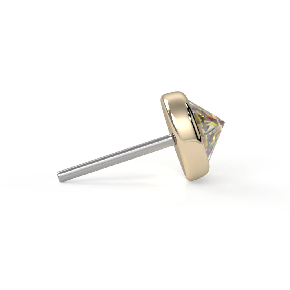 KIWI DIAMOND JEWELRY - REVERSE-SET BEZEL END (2MM -3MM) - 14KT SOLID GOLD - THREADLESS END