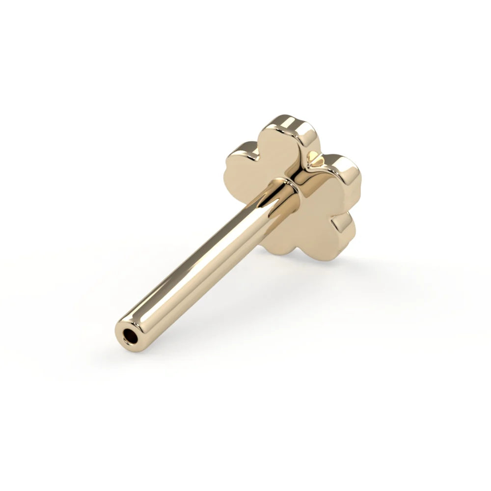 KIWI DIAMOND - CHERRY BLOSSOM FLATBACK 16G- 14KT SOLID GOLD - THREADLESS POST