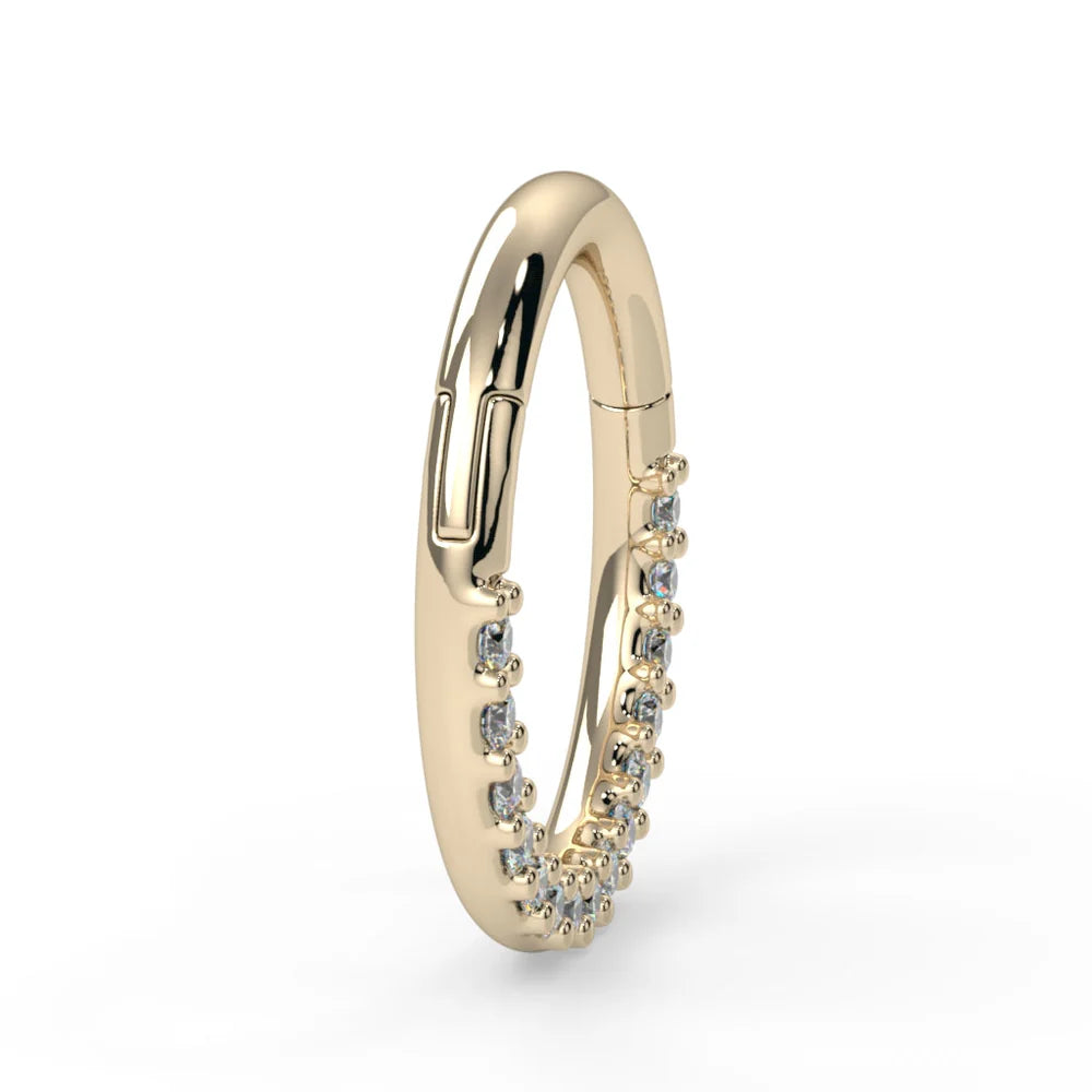 KIWI DIAMOND - FORWARD FACING SHANTI CLICKER - 14KT SOLID GOLD - CLICKER