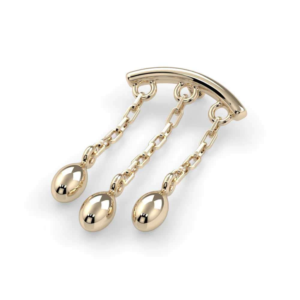 KIWI DIAMOND - AURELIA RAIN HIDDEN HELIX - 14KT SOLID GOLD - THREADED END