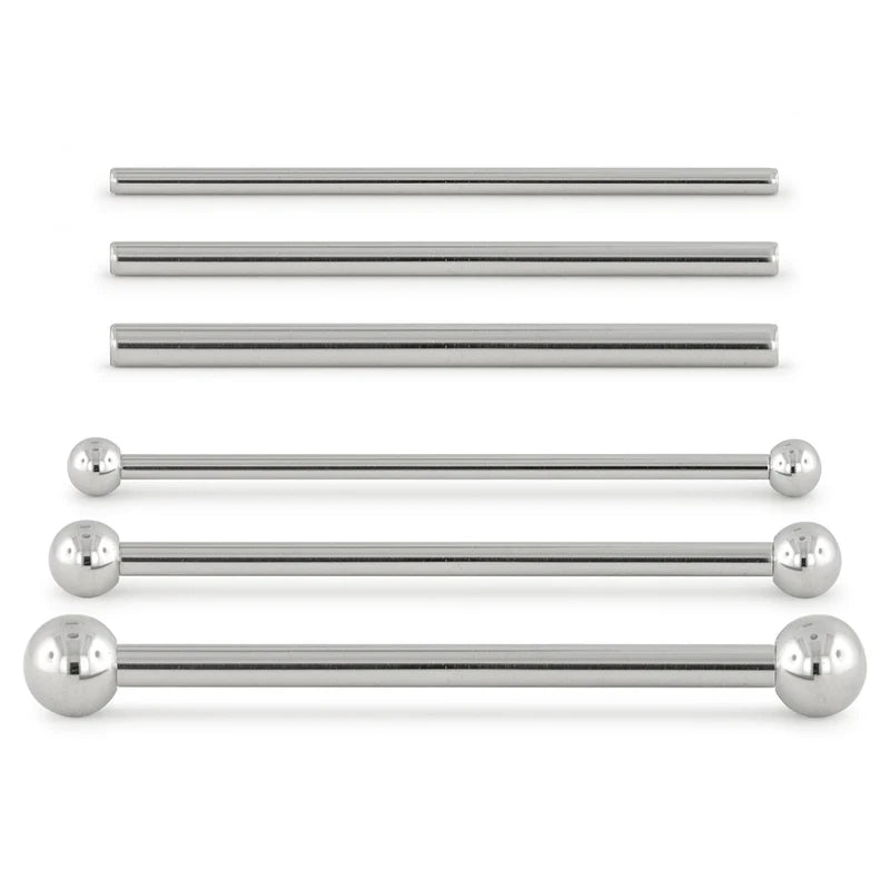 NEOMETAL - STRAIGHT BARBELL SHAFT - 14G (1" +) - THREADLESS