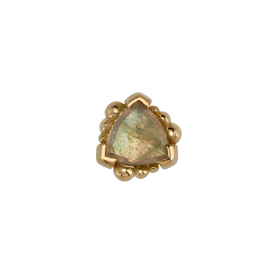 BVLA - BEADED TRILLION - 14KT SOLID GOLD - THREADLESS END