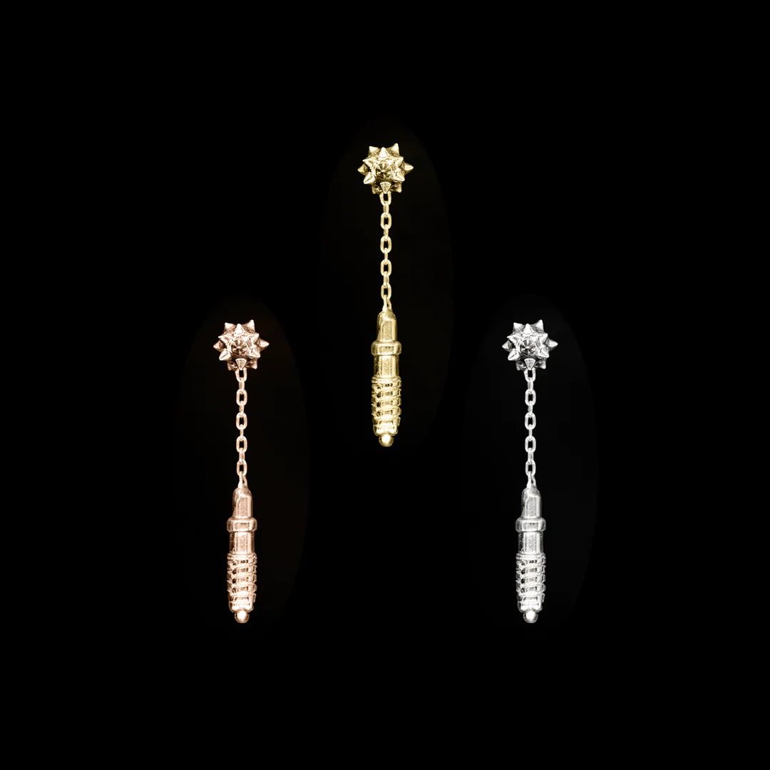 REGALIA - MICRO AGGRESSION - 14KT SOLID GOLD - THREADLESS END