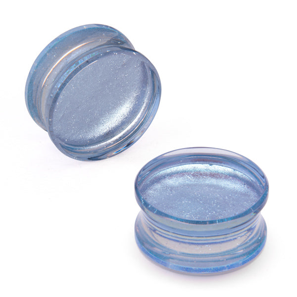 GORILLA GLASS - DELUXE DICHROIC PLUGS - INDIGO SILVER - GLASS - PLUGS