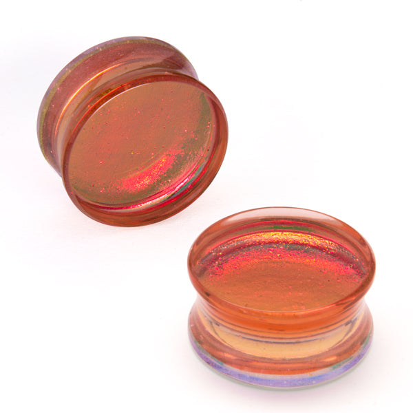 GORILLA GLASS - DELUXE DICHROIC PLUGS - PLUM - GLASS - PLUGS