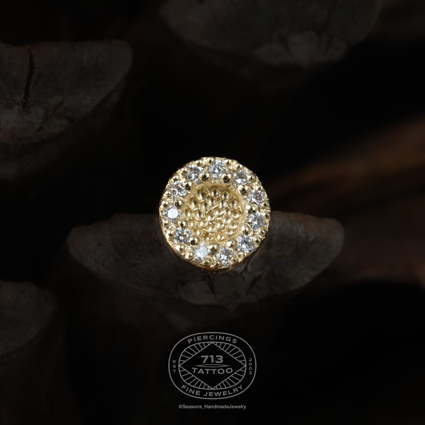 SEASONS HANDMADE JEWELRY - G-HAMMER ULTIMATE MINI (4.5MM) - 14KT SOLID GOLD - THREADLESS END