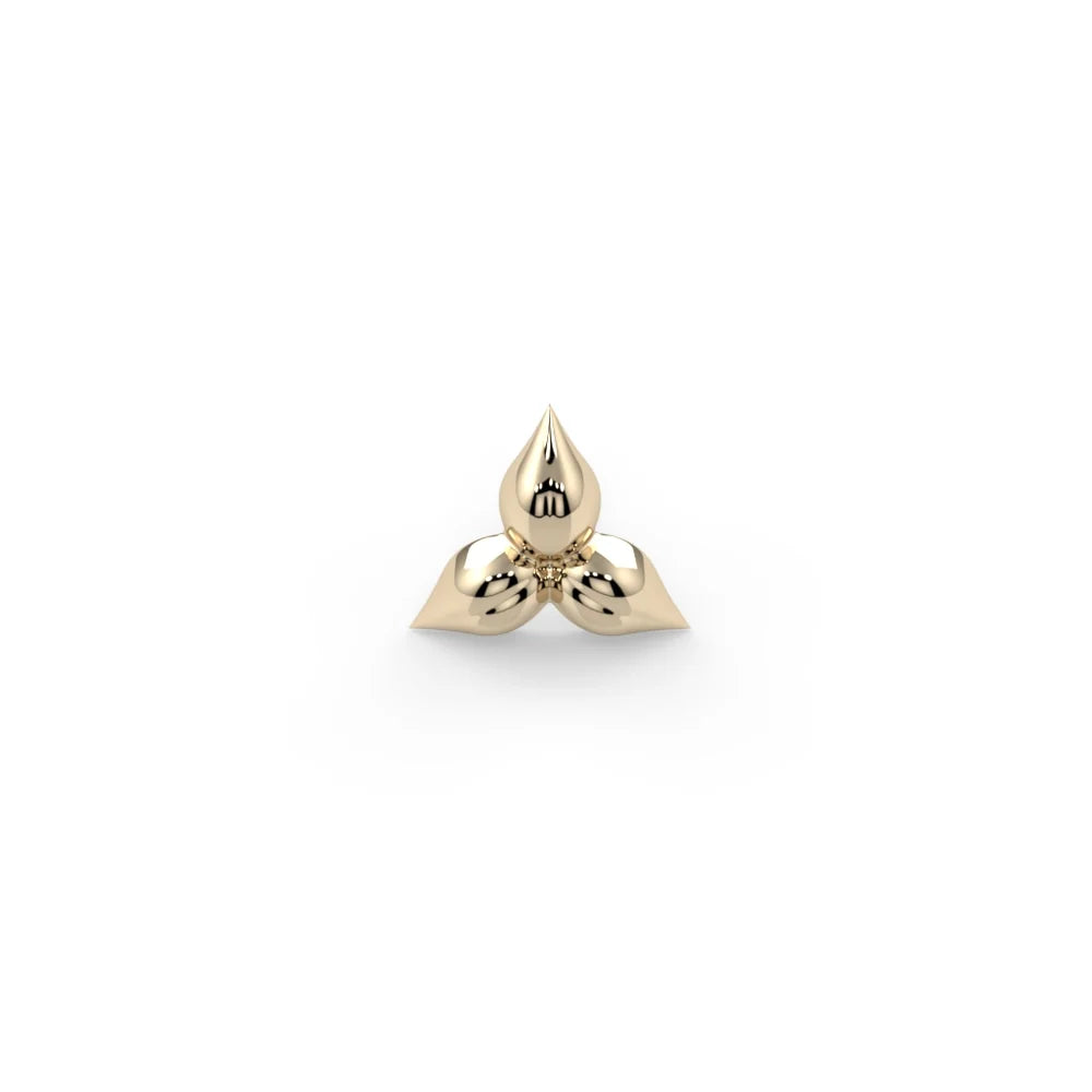 KIWI DIAMOND - PUFFY TRILLIUM - 14KT SOLID GOLD - THREADLESS END