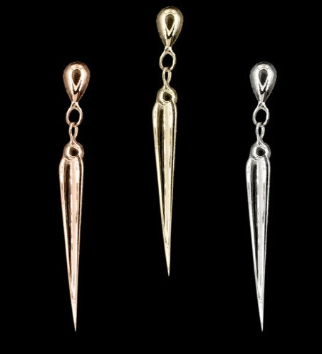 REGALIA - FUCK ICICLE (SMALL OR LARGE) -14KT SOLID GOLD - THREADLESS END