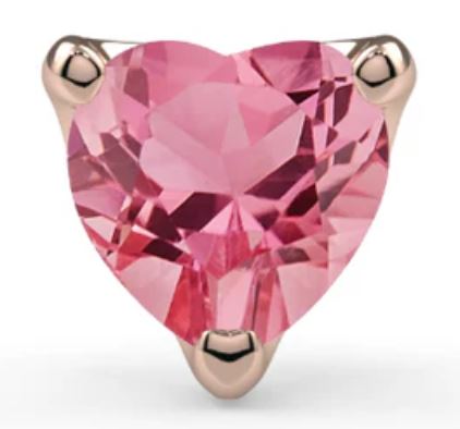 KIWI DIAMOND - LOW PROFILE HEART PRONG - 14KT SOLID GOLD - THREADLESS END