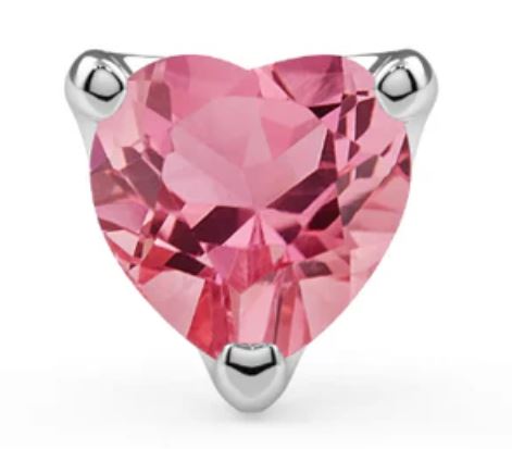 KIWI DIAMOND - LOW PROFILE HEART PRONG - 14KT SOLID GOLD - THREADLESS END