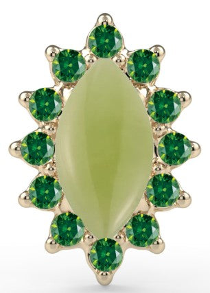 KIWI DIAMOND - MARQUISE SANA - 14KT SOLID GOLD - THREADED END
