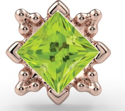 KIWI DIAMOND - RAE - (3MM) - 14KT SOLID GOLD - THREADLESS END