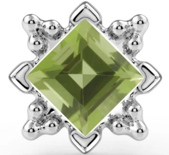 KIWI DIAMOND - RAE - (3MM) - 14KT SOLID GOLD - THREADLESS END