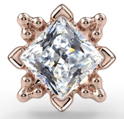KIWI DIAMOND - RAE - (3MM) - 14KT SOLID GOLD - THREADLESS END