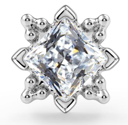 KIWI DIAMOND - RAE - (3MM) - 14KT SOLID GOLD - THREADLESS END