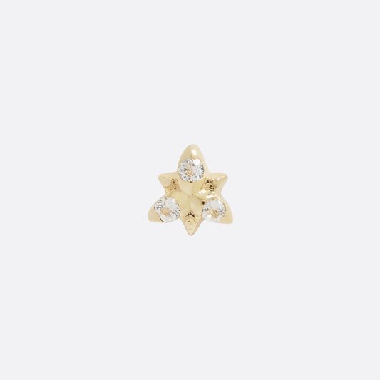 TETHER - NEO - WHITE TOPAZ - 14KT SOLID GOLD - THREADLESS END