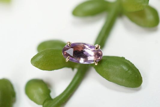 MODERN MOOD - OVAL ROSE CUT CLAW GEMSTONE - 14KT SOLID GOLD - THREADLESS END