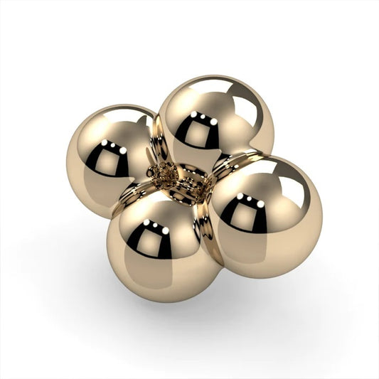KIWI DIAMOND - 4 BEAD END - 14KT OR 18KT SOLID GOLD - THREADLESS