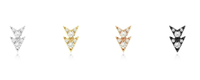 MODERN MOOD - ERO ERO - GENUINE DIAMOND - 14KT SOLID GOLD - THREADLESS END