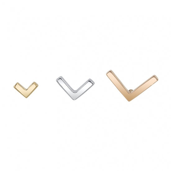 BVLA - FLAT V - 14KT SOLID GOLD - THREADLESS END