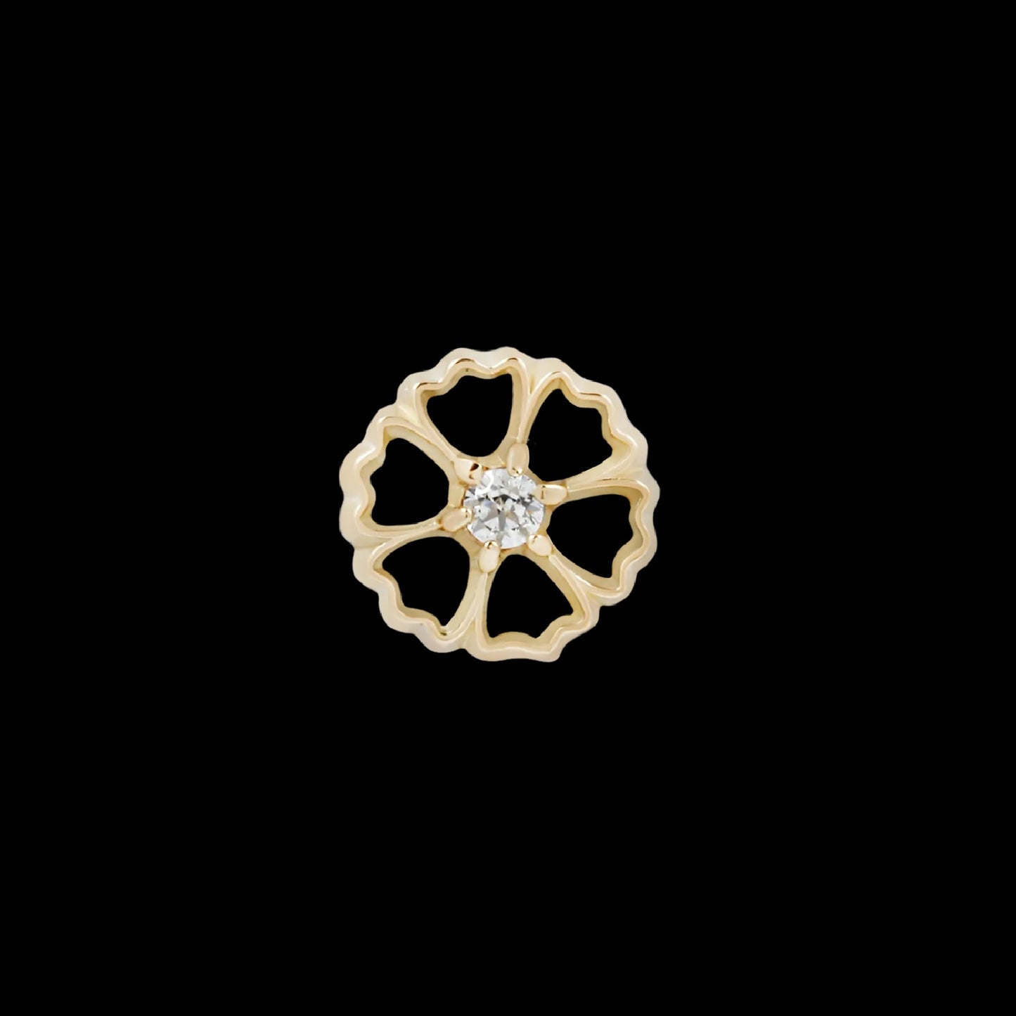 Maya Jewelry - Flora - CZ- 14kt Solid Gold - Threadless End