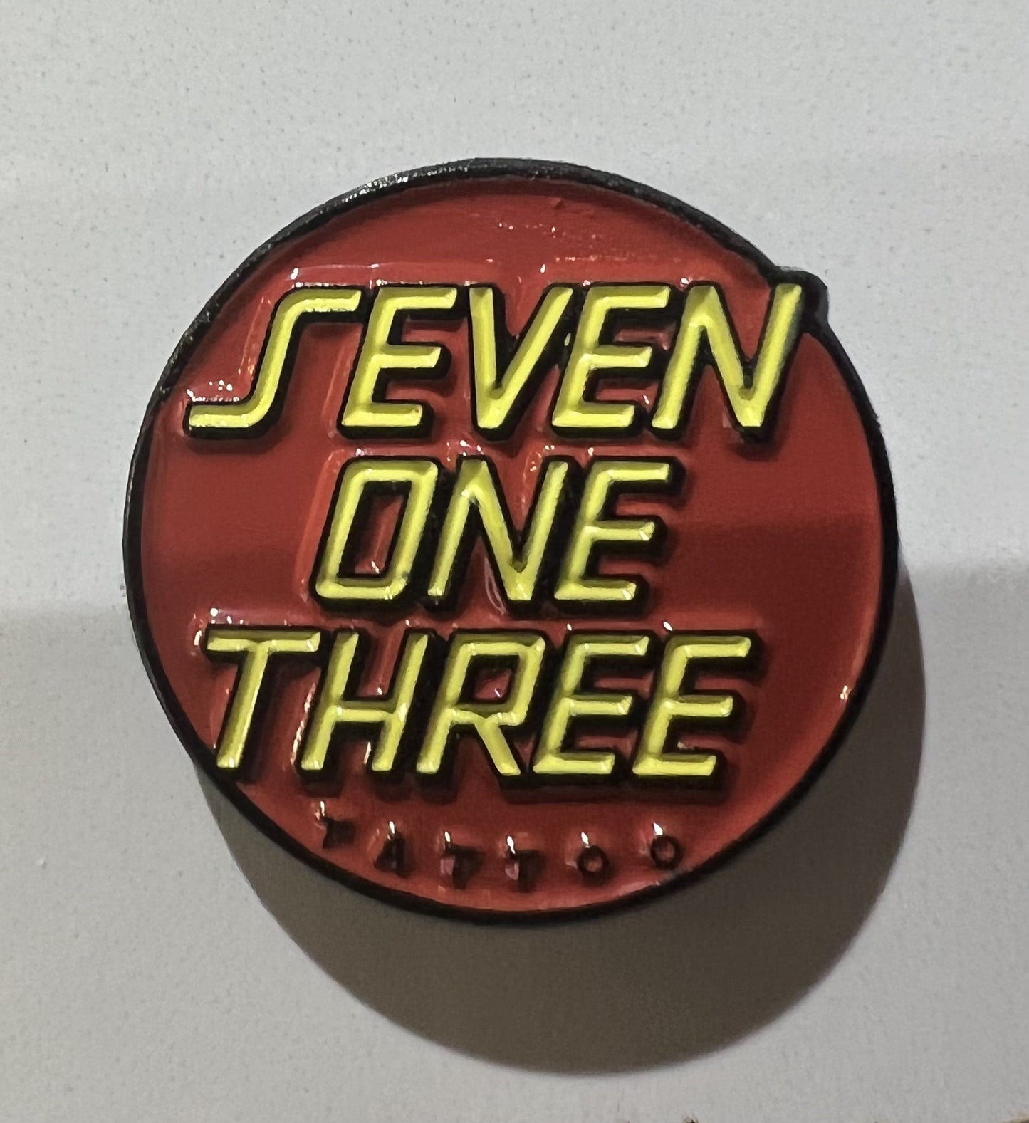 713 tattoo Santa Cruz Style Acrylic Pin