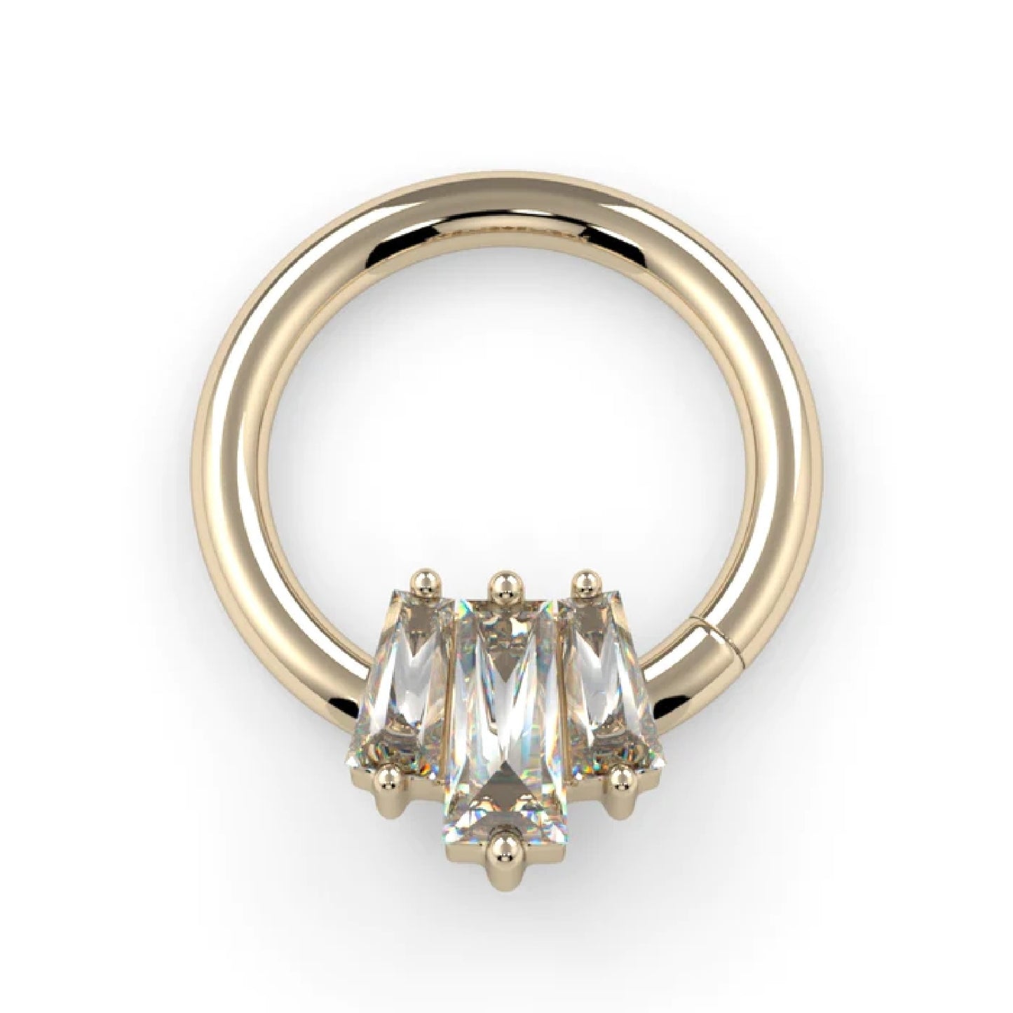 KIWI DIAMOND - KAYA -16G - 14KT SOLID GOLD - SEAM RING