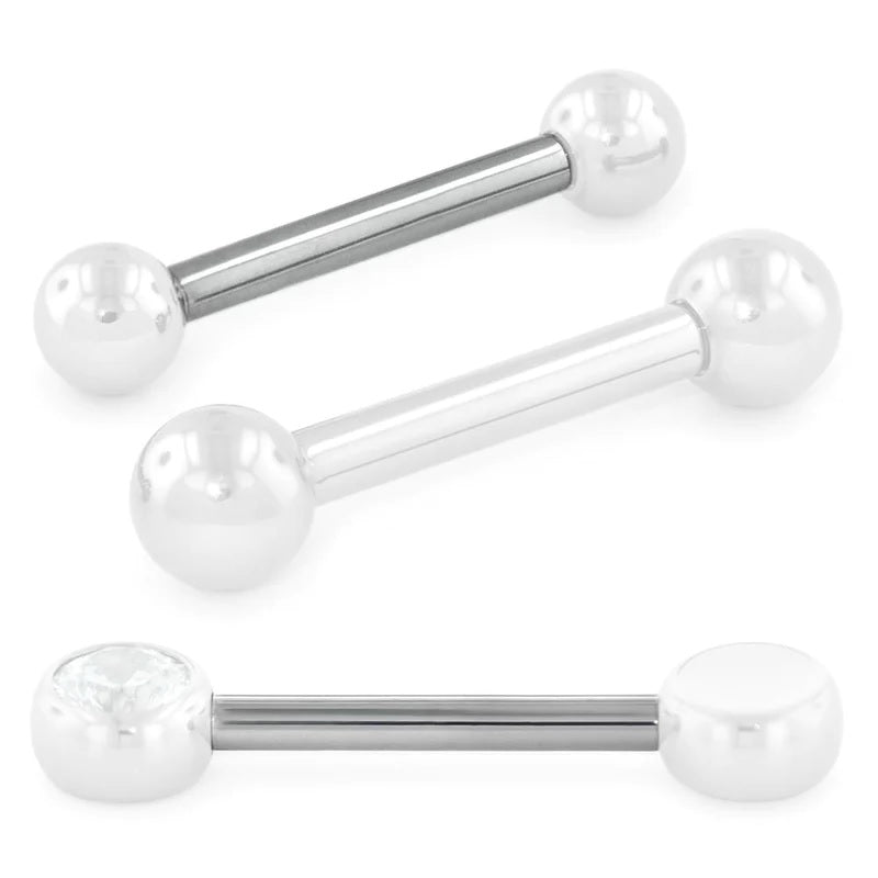 NEOMETAL - NIPPLE BARBELL SHAFT ONLY 12G 3/8" THROUGH 12G 11/16"- IMPLANT GRADE TITANIUM - THREADLESS
