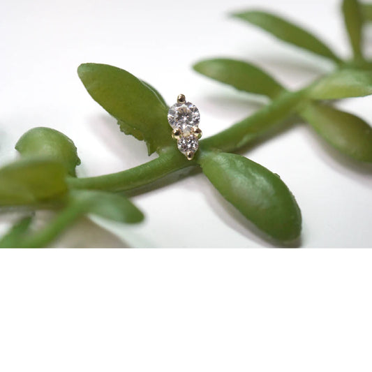 Modern Mood - PIPPA DIAMOND - ALL DIAMOND - 14kt Solid Gold - THREADLESS END