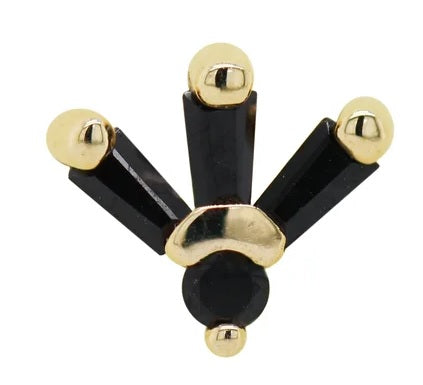 QUETZALLI JEWELRY - SYNERGY - GENUINE GEMSTONE - 14KT SOLID GOLD - THREADLESS