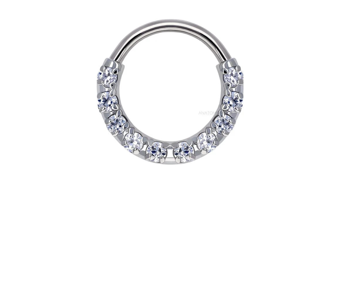 ANATOMETAL - 240 TRANSITION SEAM RING- FORWARD FACING GEMMED - 16G 5/16" - 18KT SOLID GOLD