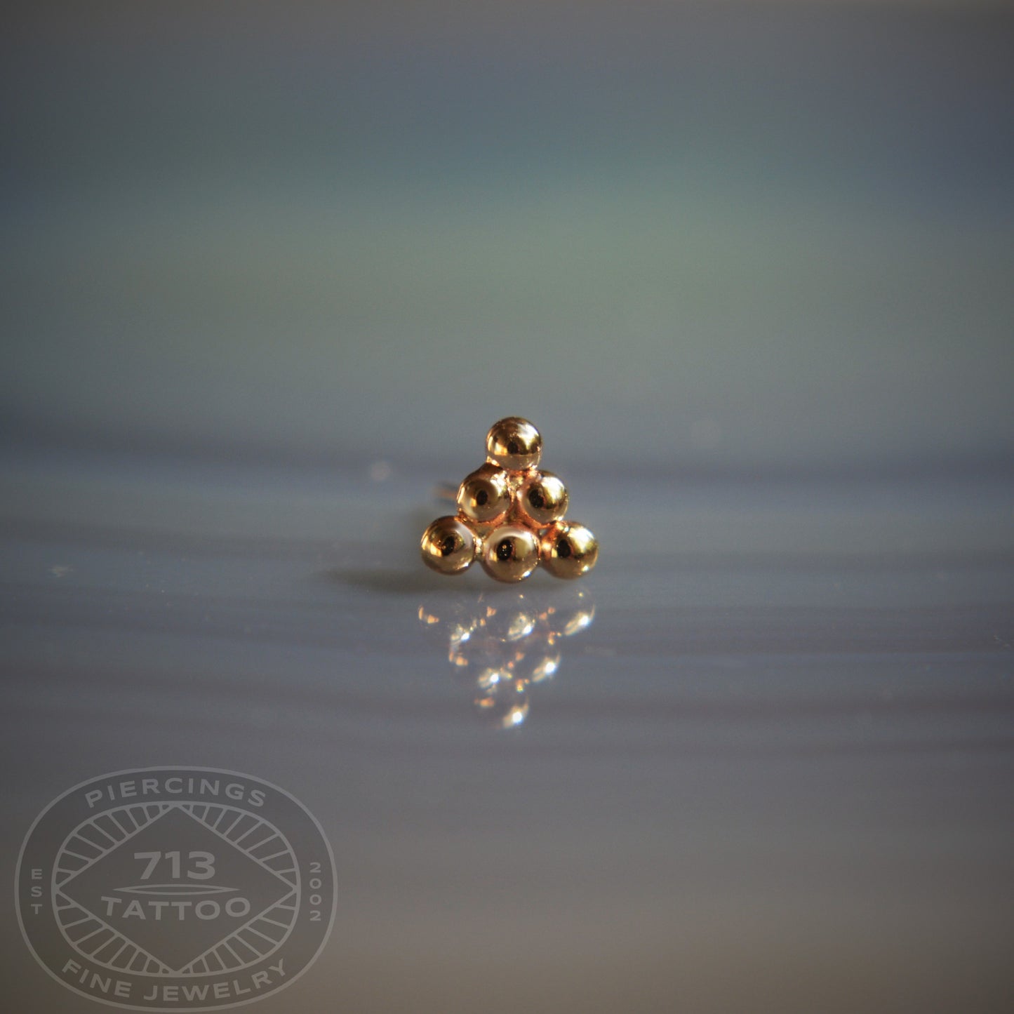 KIWI DIAMOND - 6 BEAD - 14KT OR 18KT SOLID GOLD - THREADLESS END