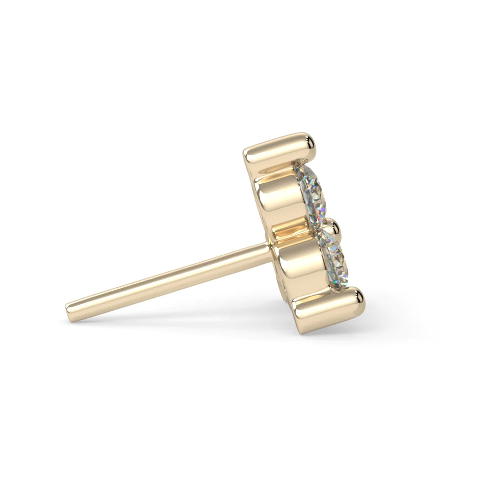 KIWI DIAMOND - TRINITY END - FACETED GEM - 14KT SOLID GOLD - THREADLESS END