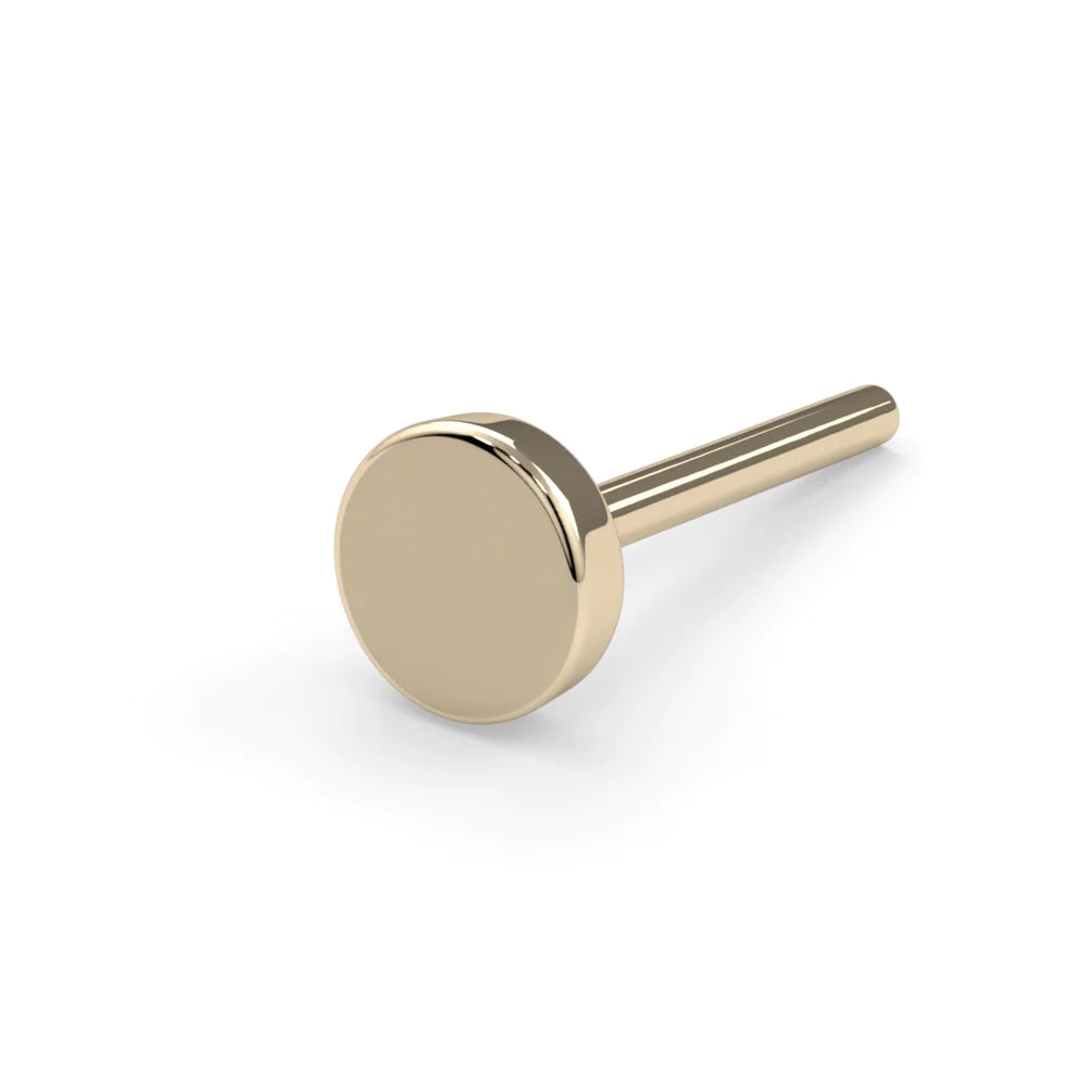 KIWI DIAMOND - DISC END - 14KT SOLID GOLD - THREADLESS END