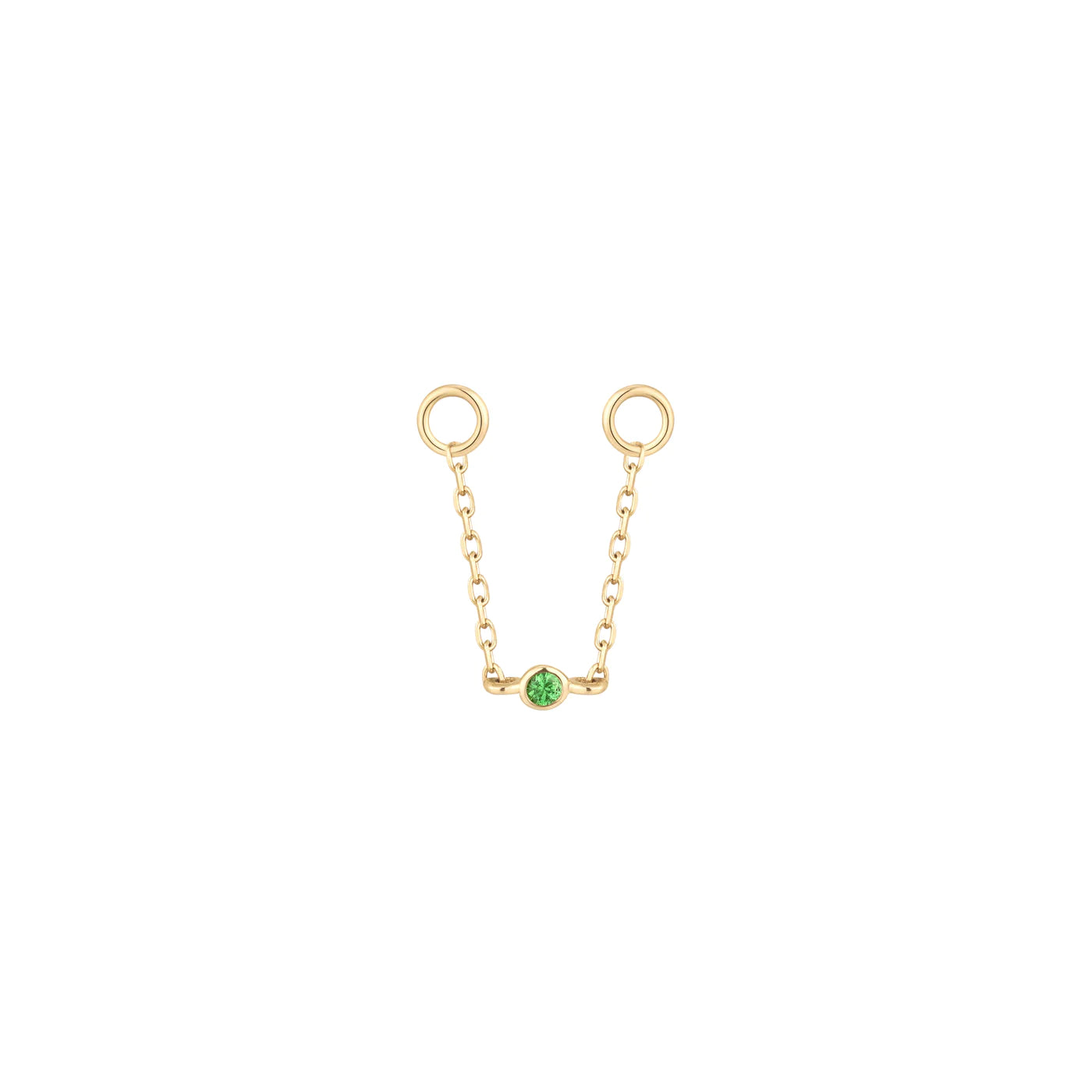 BUDDHA JEWELRY - ROUND CENTER - TSAVORITE - 14KT SOLID GOLD - CHAIN