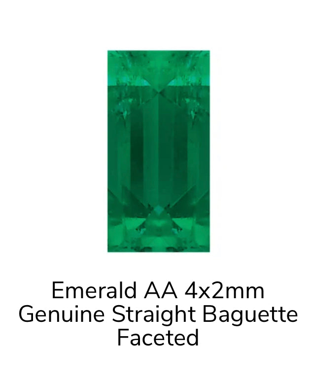 Kiwi Diamond - Baguette Prong - 4mm x 2mm - 14kt Solid Gold - CZ - Threadless