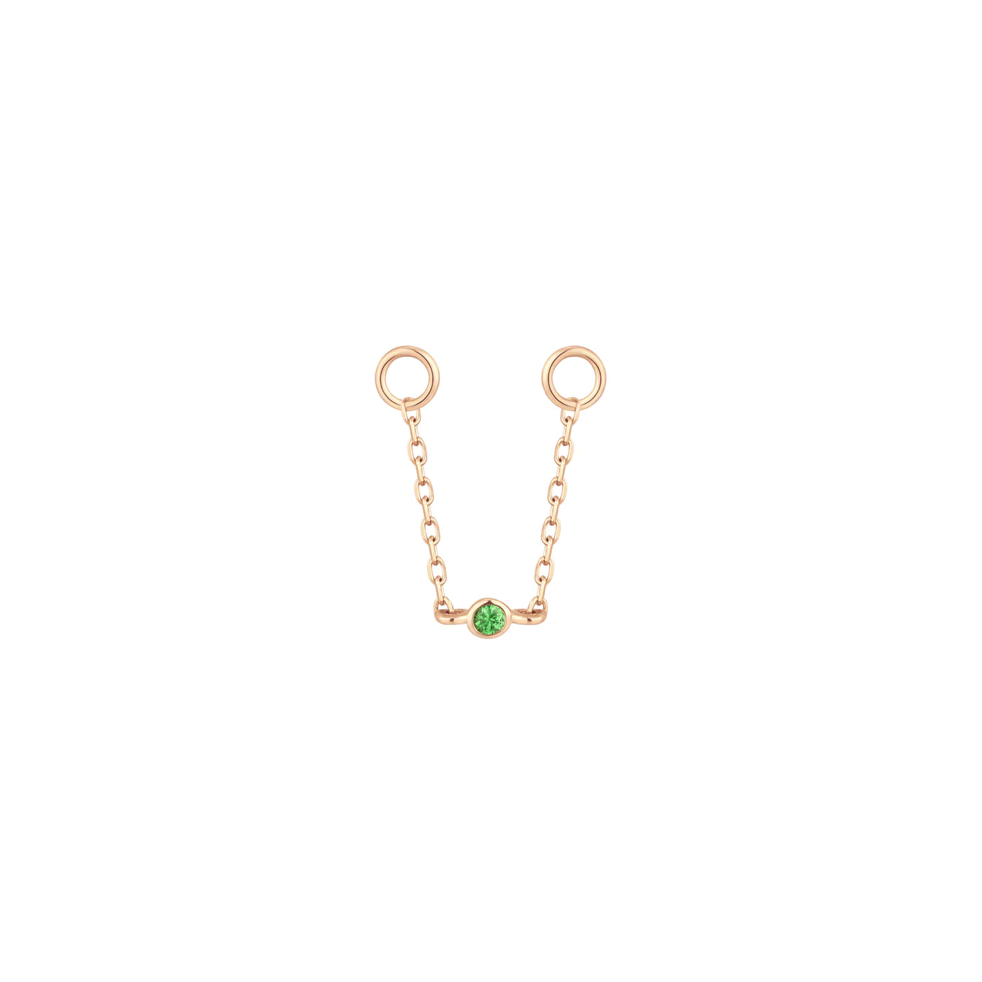 BUDDHA JEWELRY - ROUND CENTER - TSAVORITE - 14KT SOLID GOLD - CHAIN