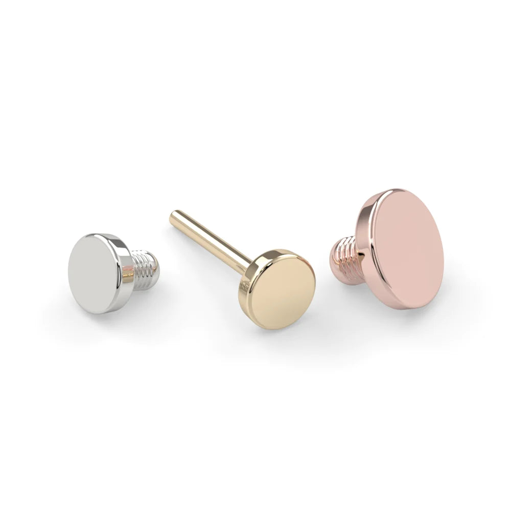 KIWI DIAMOND - DISC END - 14KT SOLID GOLD - THREADLESS END