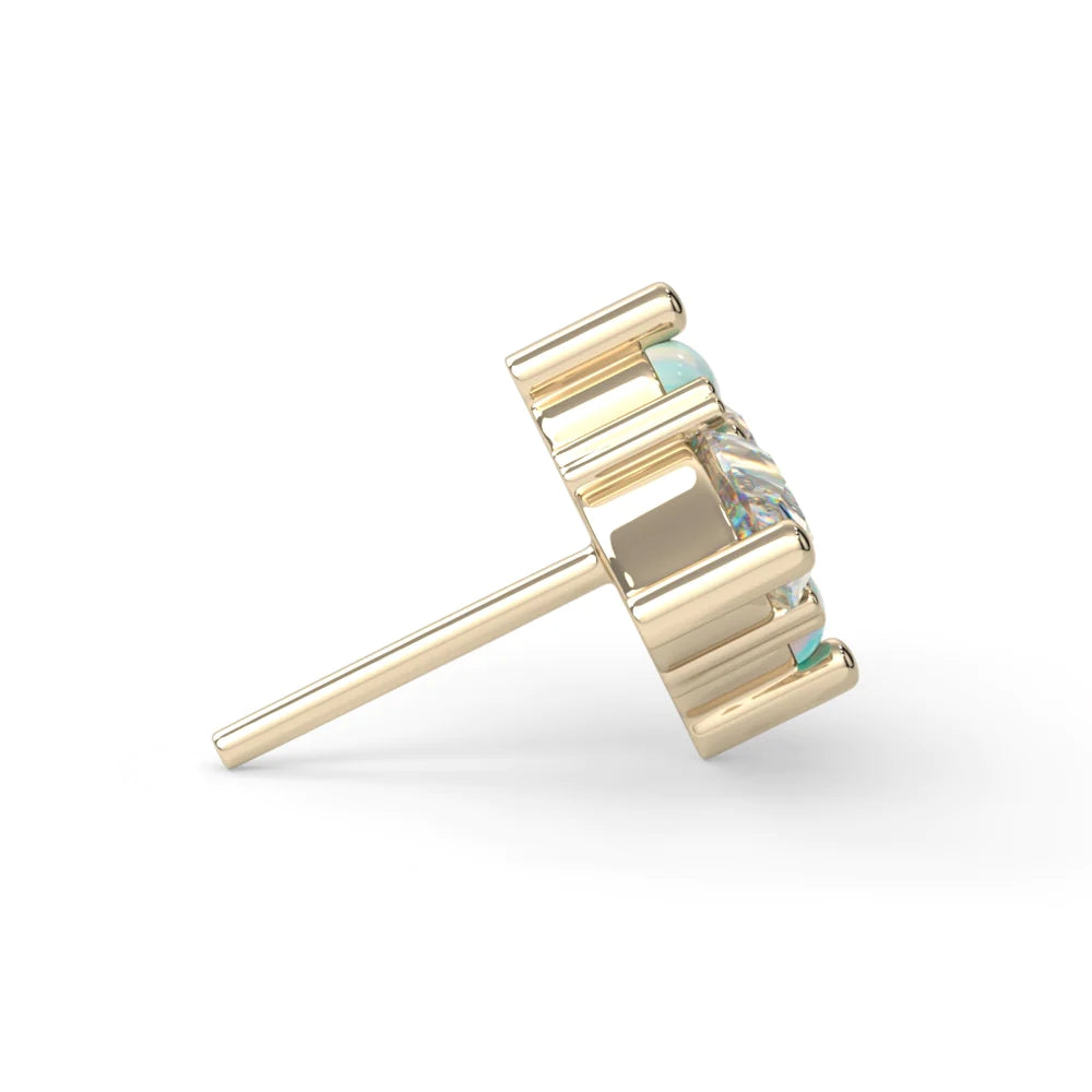 KIWI DIAMOND - SATORI CLUSTER - 14KT SOLID GOLD - THREADLESS END
