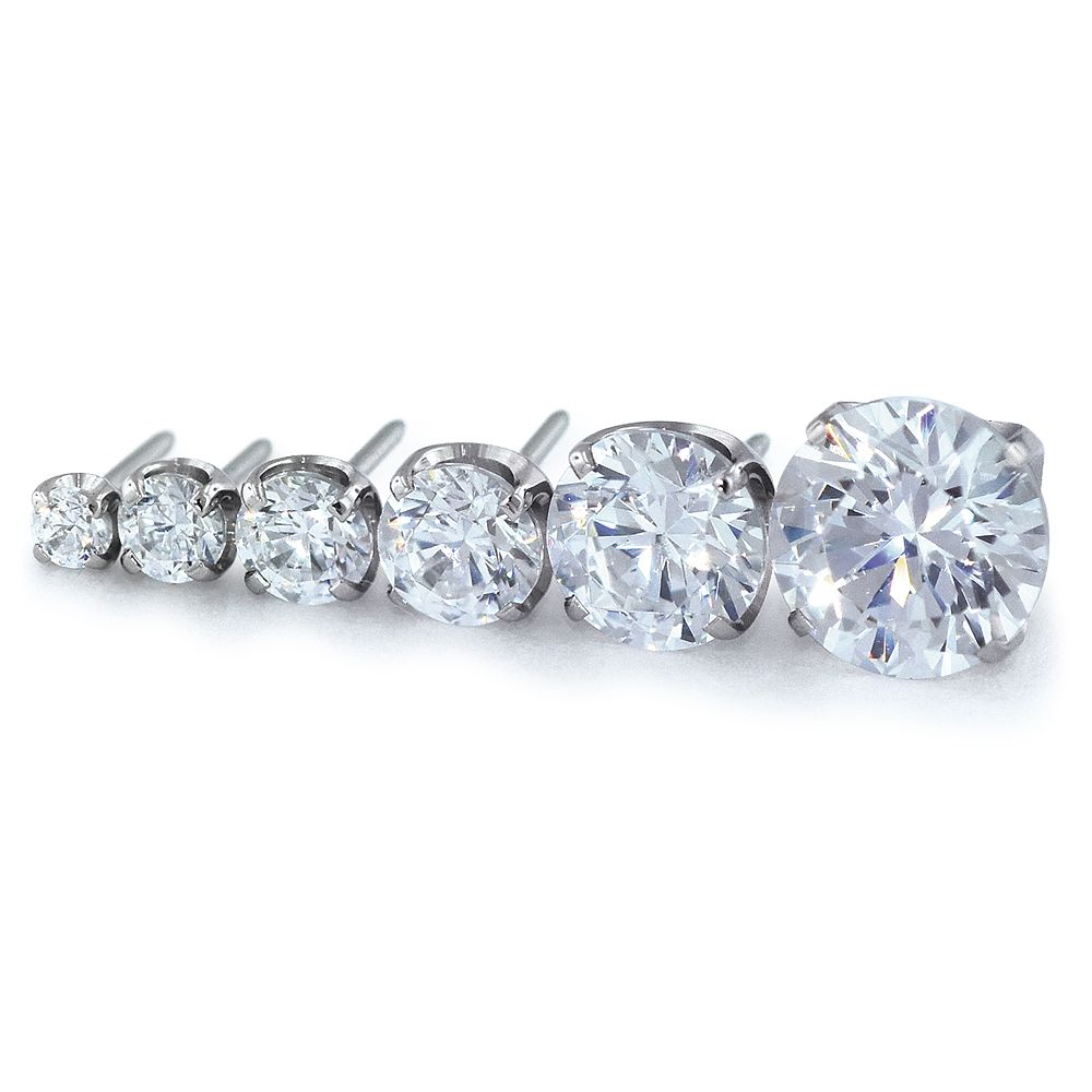 NeoMetal - Prong Set - YELLOW CZ - Titanium Gem 1.5mm, 2mm, 2.5mm, 3mm, 4mm, 5mm