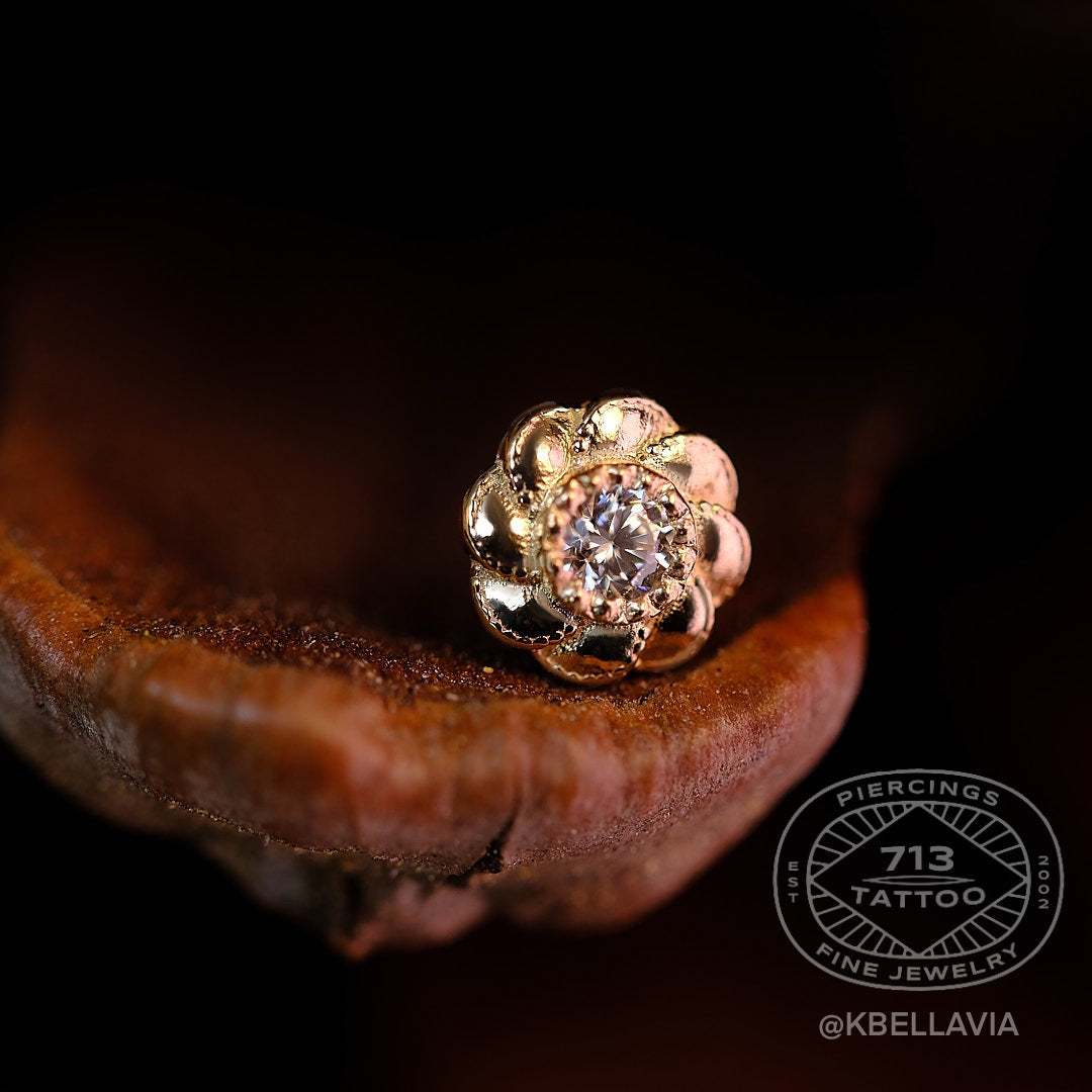 KIWI DIAMOND - PENELOPE - 14KT SOLID GOLD - THREADLESS END