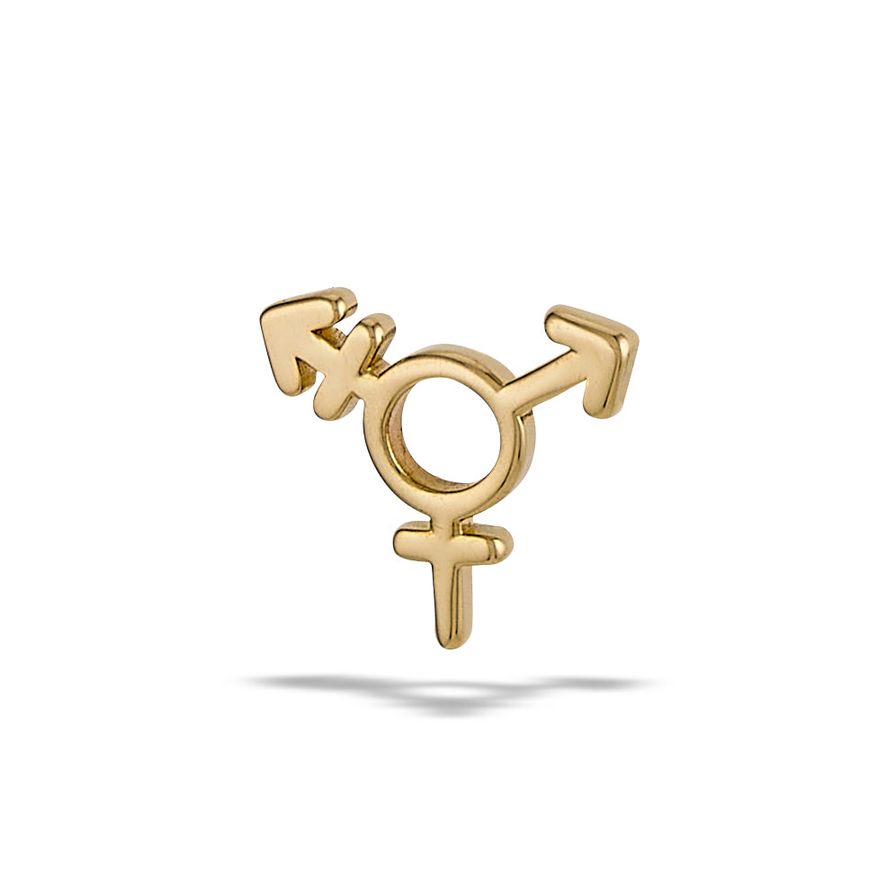 BODY GEMS - TRANSGENDER - 14KT SOLID GOLD - THREADLESS END