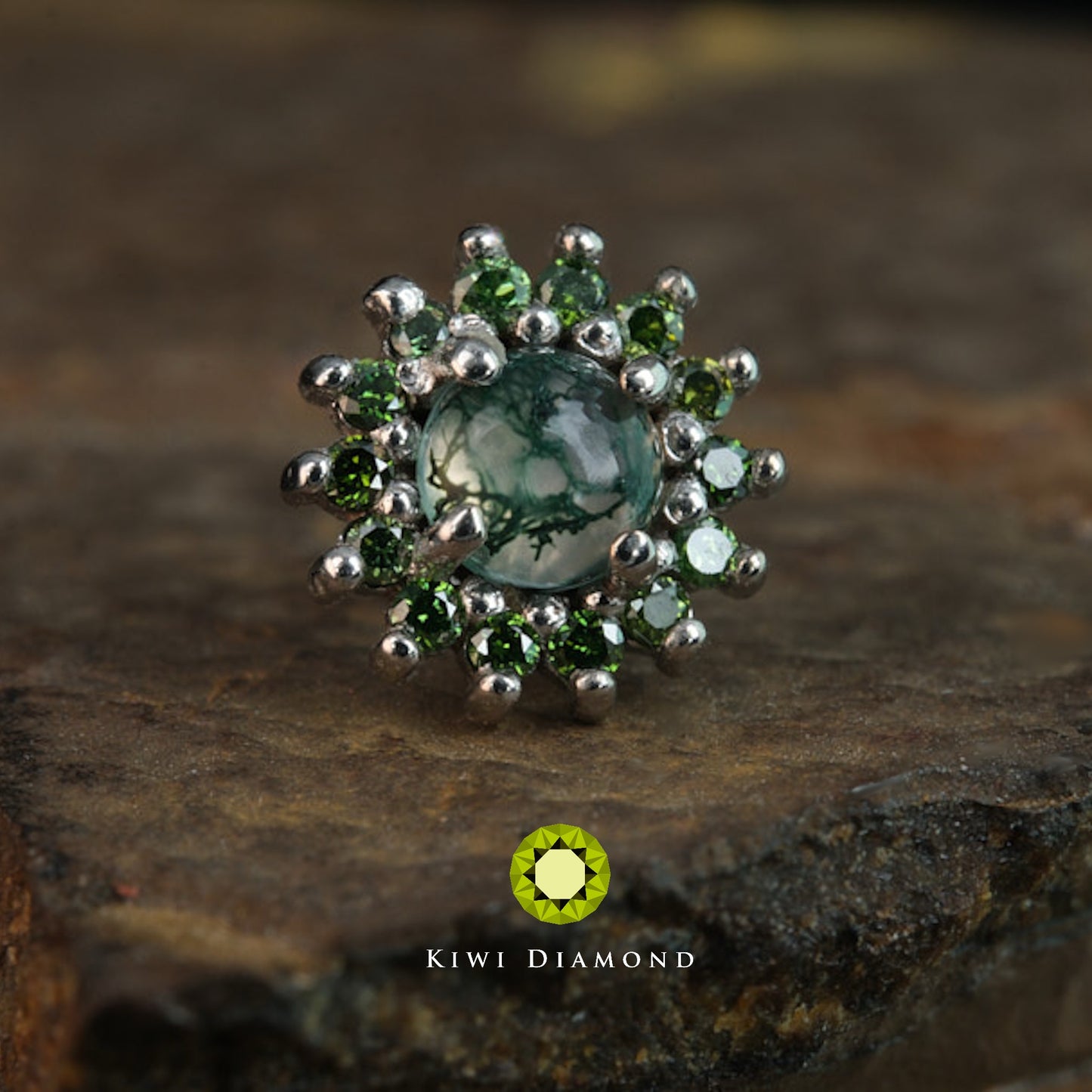 KIWI DIAMOND - SANA - 14KT SOLID GOLD - THREADED END